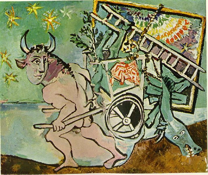 Pablo Picasso Painting Minotaur Transports A Mare And Foal